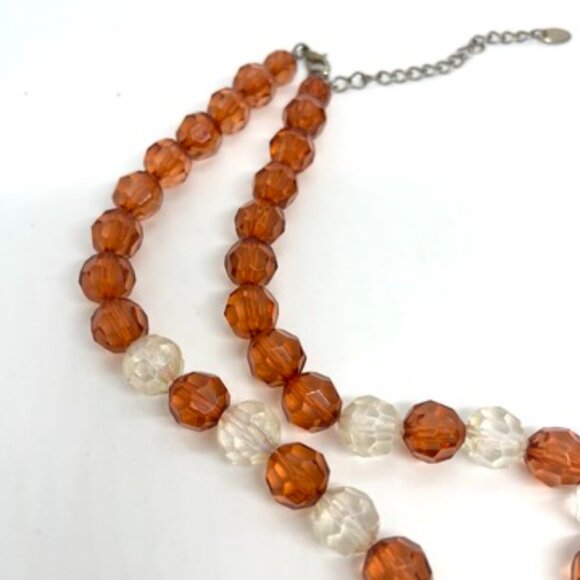 VINTAGE CZECH STYLE WHIMSYGOTH AMBER ACRYLIC FILIGREE NECKLACE FANTASY - Picture 12 of 16